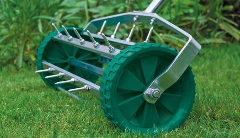 aerating a lawn with spikes